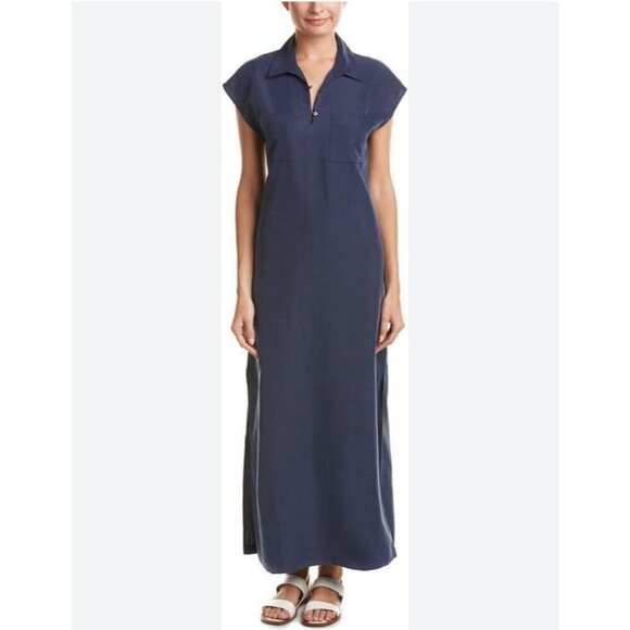 Tommy Bahama Dresses & Skirts - NWT Tommy Bahama Snasabar Shirt Maxi Nay Blue Side Slit Dress Women’s Large